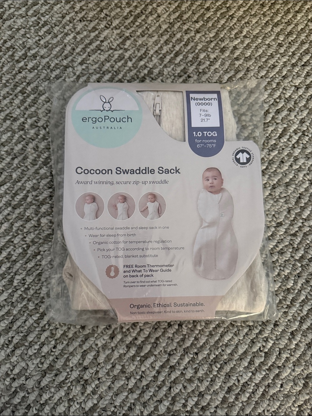 ergoPouch Cocoon Swaddle Sack in Light Grey